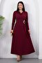 Degaje Collar Waist Buckle Long Sleeve Dress Grs4174 - 7