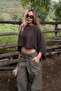 Brown Bat Sleeve Knitwear Blouse - 261126 - 4