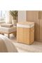 60L Foldable Bamboo Laundry Hamper with Lid and Rope Handles, Rectangular Clothes Storage Basket for Bedroom, Bathroom and Laundry Room, Natural - 3