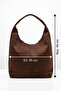 Women's Brown Suede Large Size Shoulder and Tote Bag - Large Volume - 4