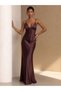 Rochie maxi, vișiniu - 4