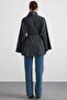 Degaje Yaka Oversize Checkered Blouse Anthracite 9839 - 7
