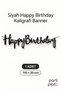 Black Happy Birthday Calligraphy Banner 110X20 cm 1 Piece Birthday Lettering and Party Decoration - 2