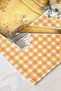 Floral Watering Can and Checkered Patterned Classic Digital Printed Runner for Decorative Table Decor 40X14 - 4
