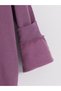 Plum Hooded Girls' Thick Zippered Sweatshirt - 2