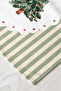 Christmas Pine Tree and Bow Motif Striped Decorative Dining Table Digital Printed Runner 40X140 cm - 4