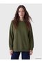 Green Oversize Women's Thick Sweatshirt Tunic