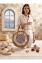 Hand Knitted Paper String Evil Eye Beads Large Size Women's Portfolio Hand and Shoulder Beach Bag Clutch Bag - 3