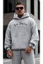 Men's Los Angeles Print Design Trendy Oversize Hooded Sweatshirt Relaxed Fit Casual Sports