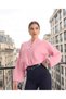 Women's Pearl Buttoned Crew Neck Balloon Sleeve Soft Bearded Cardigan - 2