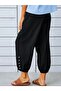 Women's Elastic Waist Lace-Up Button Detailed Trousers - 3
