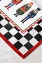 Nutcracker Soldier Figured Checkered Framed Classic Design Digital Printed Decorative Table Runner 40X1 - 4