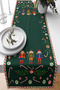 Christmas Decorative Table Runner with Lead Soldier Figures and Candy Cane and Mint Candy Patterns, Digital Printed - 2