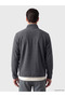 Gray Stand Collar Men's Fleece Zippered Sweatshirt - 3