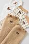 Women's Three-Pack Beige Socks with Different Patterns - 2