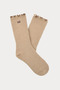 Women's Three-Pack Beige Socks with Different Patterns - 3