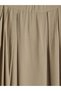 Brown A-Line Skirt with Elastic Waistband - 6