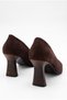 Women's Pointed Toe Thick Striped Heeled Classic Daily Stiletto Shoes - 5