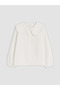 Ecru Embroidered Baby Collar Girl's Shirt