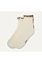 Women's Organic Cotton Ankle Knit Patterned Beige Socks - 2