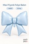 Blue Bow Foil Balloon 22 Inch 1 Piece Birthday Baby Shower Party Decoration - 3