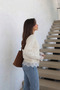 Black Lace Detailed Women's Knitwear Blouse - 2