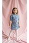 Girl's Denim Jacket Skirt Set Heart Pocket Pink Buttoned Denim Set