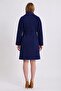 Navy Blue Cashmere Coat - 5