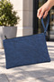 Faux Leather Hand Bag, Stylish Wrist Strap Zippered Portfolio Multi-Purpose Cosmetic Wallet and Hand Wrist Bag - 2