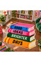 Eta Havuz Colorful Books Pattern Modern Woven Base Decorative Carpet Eta4232 - 3