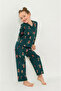 Girl's Pajama Set with Shirt Collar (with Socks as a Gift) - 2