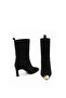 Genuine Suede Leather Women's Boots 346 Black Suede (Black Suede) - 5