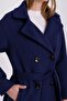 Navy Blue Cashmere Coat - 6
