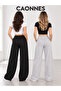 Winter Women's 2-Piece Sweatpants (Black-Grey) Oversize Comfortable Fit Wide Leg Washable Anti-Pilling - 3