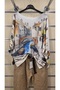 Italian Mercerized Blouse with Landscape Pattern