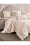 Beige Floral Velvet Jacquard Comforter Set (7 Piece, Super King Size) - 2