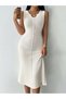 Rochie midi, albă - L - 4