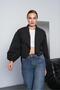 Women's Black Shawl Collar Belted Buckle Crop Jacket Pc786 - 6