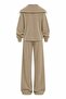 Light Khaki Semi-Zipper Corded Fabric Set - 51218 - 2