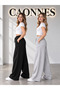 Winter Women's 2-Piece Sweatpants (Black-Grey) Oversize Comfortable Fit Wide Leg Washable Anti-Pilling