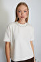 Stoned Crew Neck Thessaloniki Knit Blouse - 5