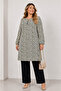 Women's Patterned Plus Size Viscose Cotton Tunic with Elastic Sleeves