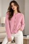 Bouquet Textured Gold Buttoned Women's Knitwear Cardigan - 4