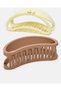 Women Yellow And Brown Hair Claw Set (Pack of 2) - 4