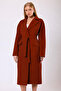 Red Brown Carolina Cashmere Coat - 2