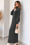High Collar Ribbed Knitwear Dress K3051 Anthracite - 3