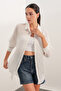 Women's Striped Oversize Shirt 20409 - White - 3