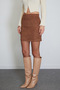 Elastic Waist Mini Suede Skirt - 7