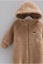 Baby Boy Overalls Welsoft Hooded Plush Winter Overalls (1-3, 3-6 Months with Booties and 6-9, 9-12 Months Without Booties) - 2