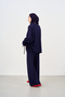 Women's Ankle Tie Detail Waist Tie Suit Navy Blue - 4